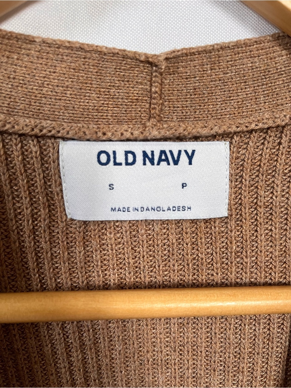 Old Navy Open-Front Ribbed Cardigan Sweater - Camel Brown - Picture 2 of 4